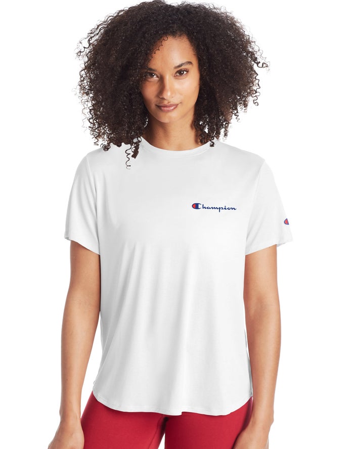 Camiseta Champion Mujer - Classic Script Logo ( Blancas ) 2356489-JR